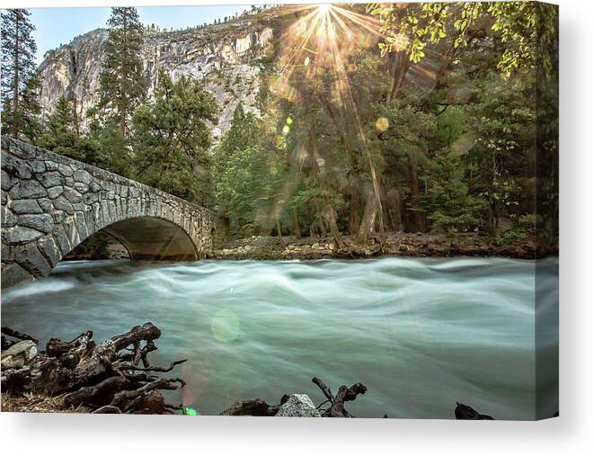 Yosemite Canvas Print featuring the photograph Early Morning on the Merced River by Ryan Weddle