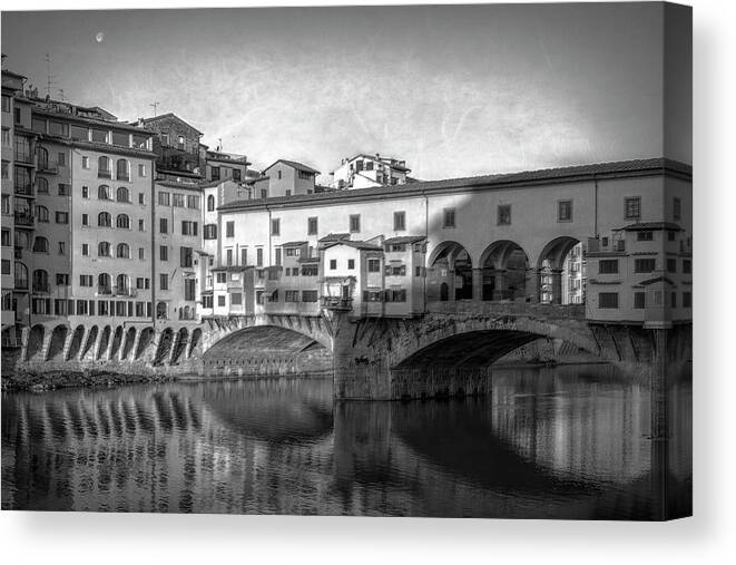 Florence Canvas Print featuring the photograph Early Morning Ponte Vecchio Florence Italy by Joan Carroll