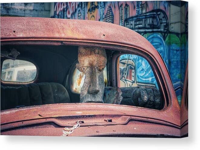 East Austin Canvas Print featuring the photograph Eastside Golem by Gia Marie Houck