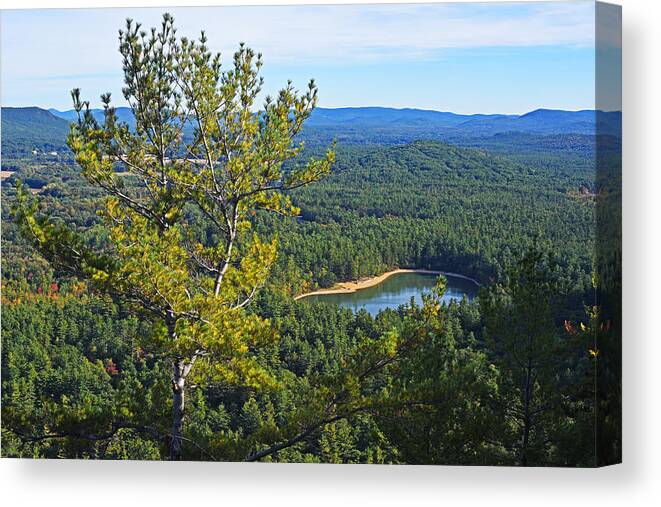 Echo Canvas Print featuring the photograph Echo Lake from Cathedral Ledge Bartlett New Hampshire by Toby McGuire