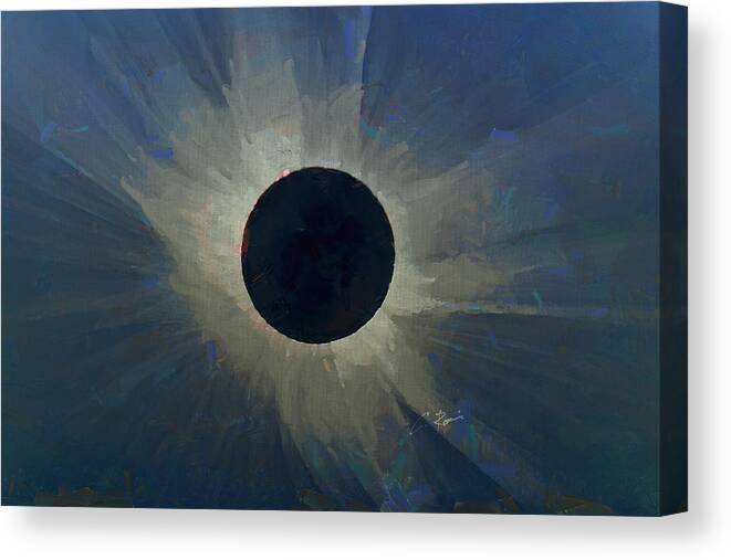 Eclipse Canvas Print featuring the digital art Eclipse 2017 by Charlie Roman