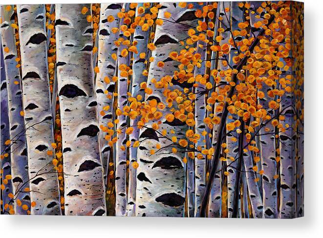 Aspen Canvas Print featuring the painting Effulgent October by Johnathan Harris