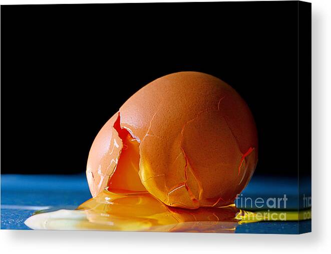 Egg Canvas Print featuring the photograph Egg Cracked by Minolta D