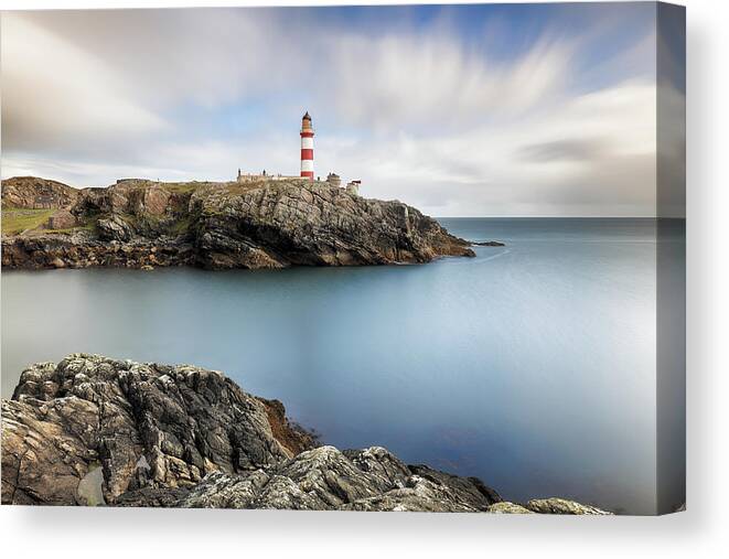 Lighthouse Canvas Print featuring the photograph Eilean Glas Lighthouse Scotland by Grant Glendinning