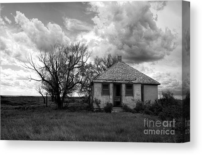 Abandoned Building Canvas Print featuring the photograph Empty Promises by Jim Garrison