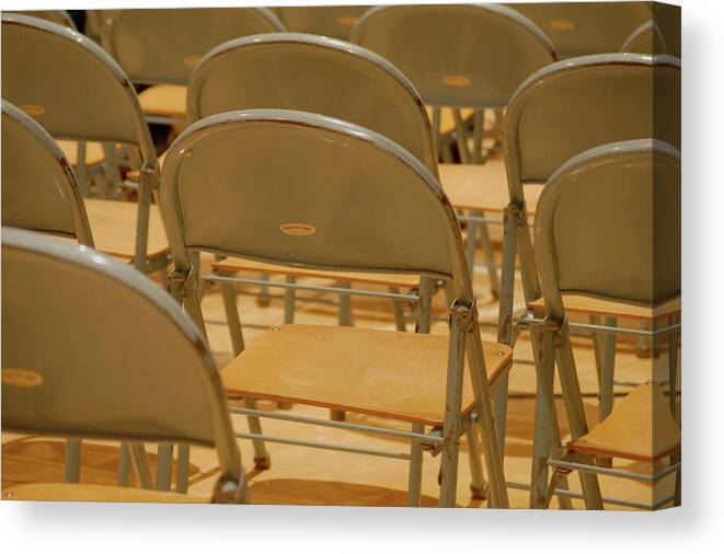 Chairs Canvas Print featuring the photograph Empty by Troy Stapek