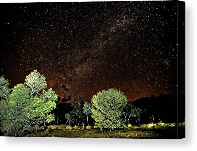 Milky Way Canvas Print featuring the photograph Emu Rising by Paul Svensen