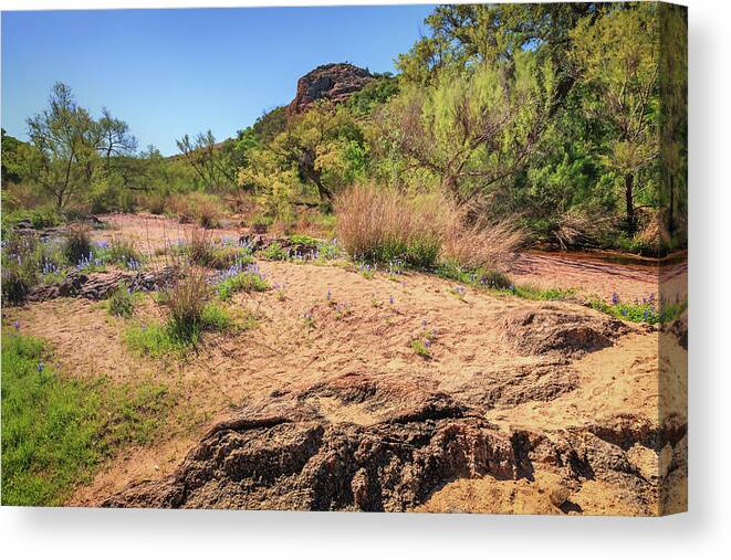 Enchanted Rock State Natural Area Canvas Print featuring the photograph Enchanted Sandy Creek by Sylvia J Zarco