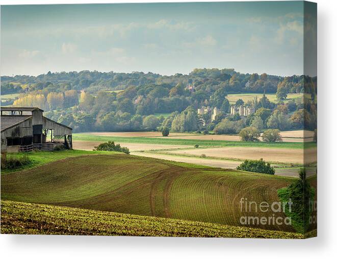 English Canvas Print featuring the photograph English Landscape, Bodiam Castle by Perry Rodriguez