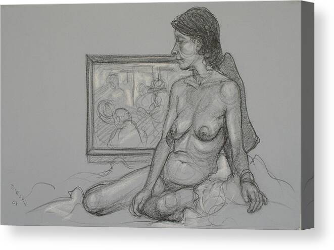 Realism Canvas Print featuring the drawing English Model 4 by Donelli DiMaria