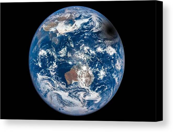 Globe Canvas Print featuring the painting Epic Eclipse, NASA_10 by Celestial Images
