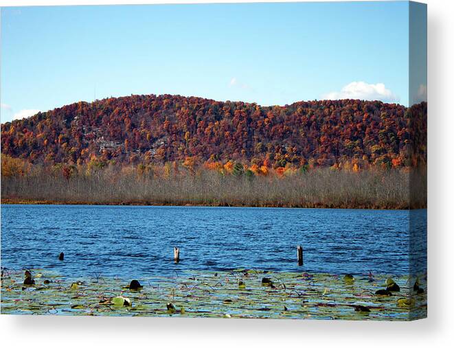Autumn Canvas Print featuring the photograph Esopus Lake in Autumn by Jeff Severson