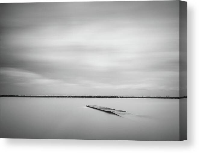 Pier Canvas Print featuring the photograph Ethereal Long Exposure of a Pier in the Lake by Todd Aaron