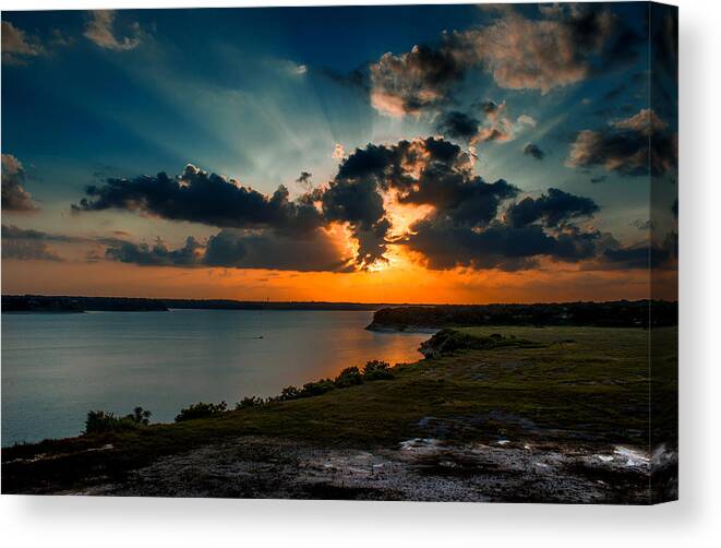 Sunset Canvas Print featuring the photograph Evening Glow by Jim Painter