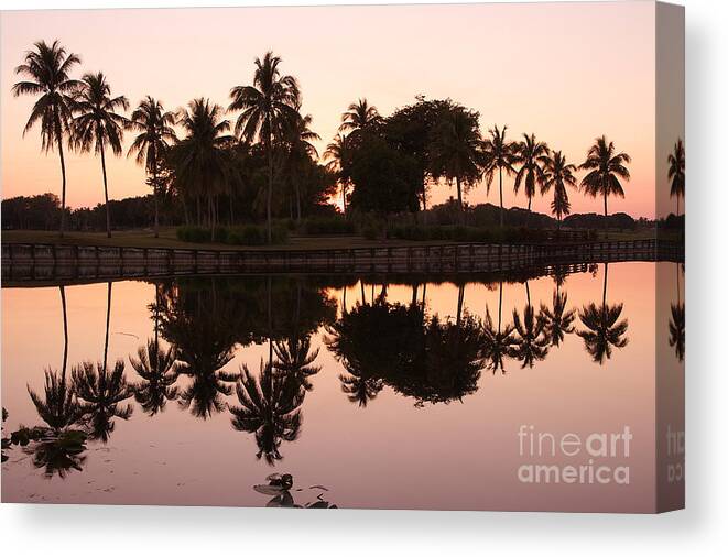 Sunset Canvas Print featuring the photograph Evening In Pink by Lorenzo Cassina