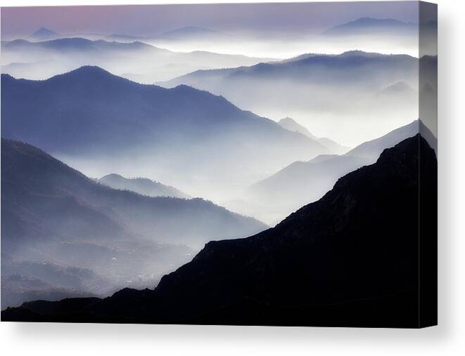 Sunset Canvas Print featuring the photograph Evening Layers by Nicki Frates