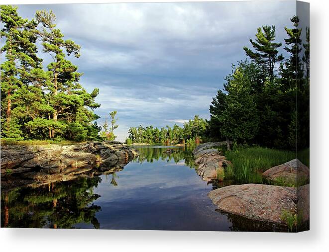 Franklin Island Canvas Print featuring the photograph Evening Silence Franklin Island by Debbie Oppermann