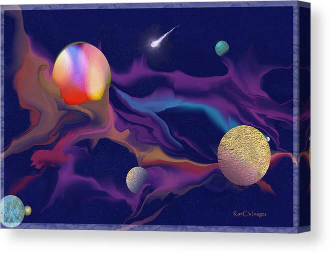 Cosmos Canvas Print featuring the digital art Exotic Worlds 2 by Kae Cheatham