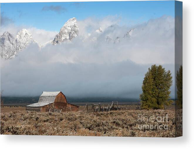 Landscape Canvas Print featuring the photograph Exposure - Grand Teton National Park by Sandra Bronstein