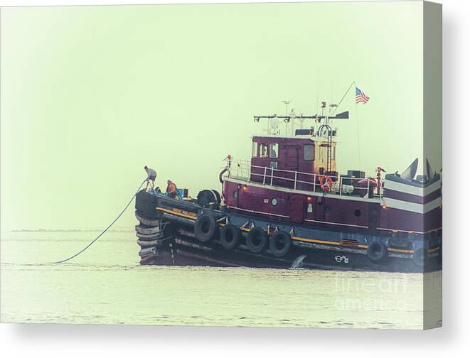 Tug Boat Canvas Print featuring the photograph Extend the Tow Line by Dale Powell