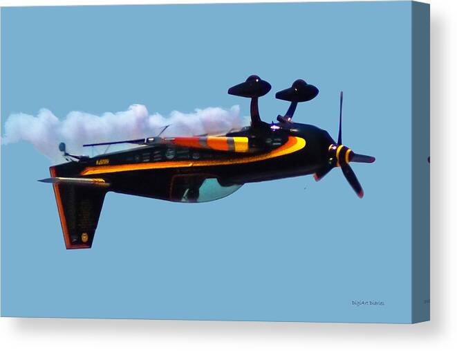 300s Canvas Print featuring the digital art Extra 300S Stunt Plane by DigiArt Diaries by Vicky B Fuller