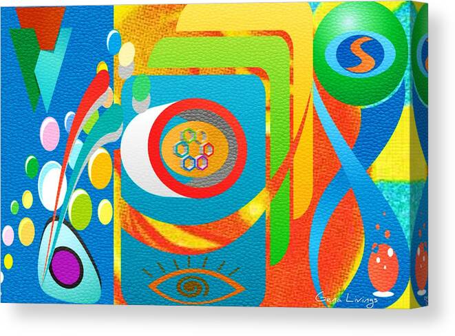 Abstract Canvas Print featuring the mixed media Eye Matrix by Gena Livings
