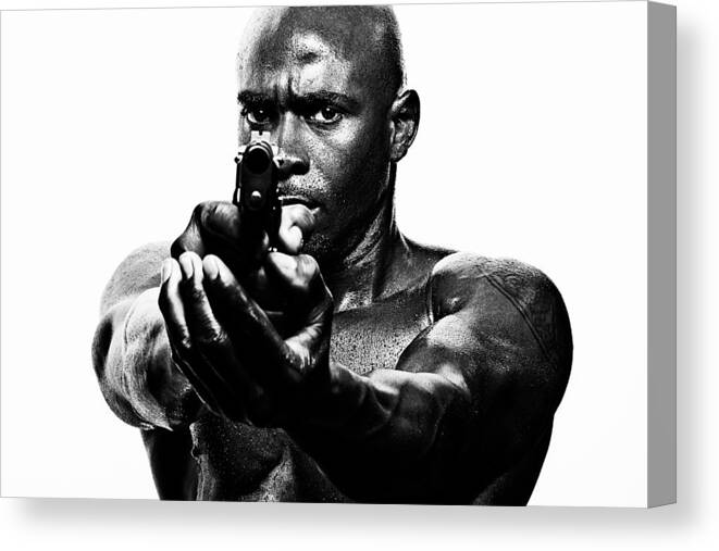 Portrait Canvas Print featuring the photograph Eye To Eye With Your Killer by Val Black Russian Tourchin