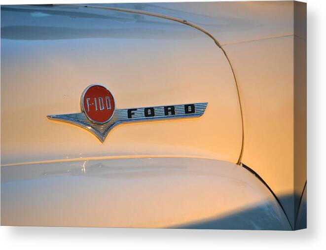  Canvas Print featuring the photograph F-100 at Sunrise by Dean Ferreira