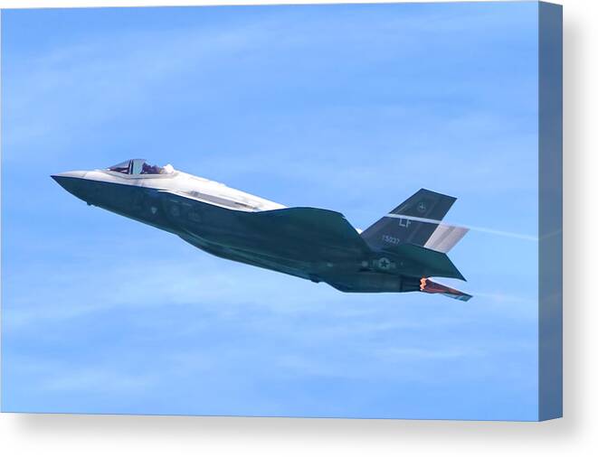 Air Force Canvas Print featuring the photograph F-35 Joint Strike Fighter by Mark Andrew Thomas