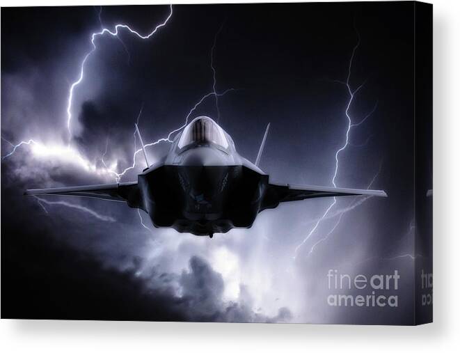 F35 Canvas Print featuring the digital art F-35 Next Gen Lightning by Airpower Art