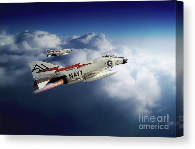 F-4 Canvas Print featuring the digital art F-4 Phantom VF-74 by Airpower Art