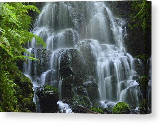 Columbia River Canvas Print featuring the photograph Fairy Falls by Walt Sterneman