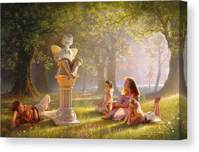 Kids Art Canvas Print featuring the painting Fairy Tales by Greg Olsen