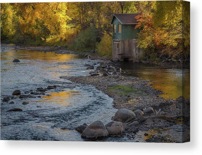 Animas River Canvas Print featuring the photograph Fall Fishing on the Animas by Jen Manganello