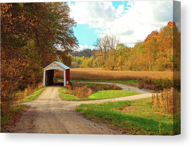 Fall Canvas Print featuring the photograph Fall Harvest - Parke County by Harold Rau