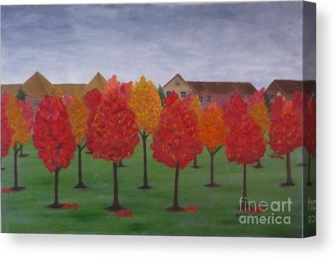 Fall Canvas Print featuring the painting Fall In Markham by Monika Shepherdson