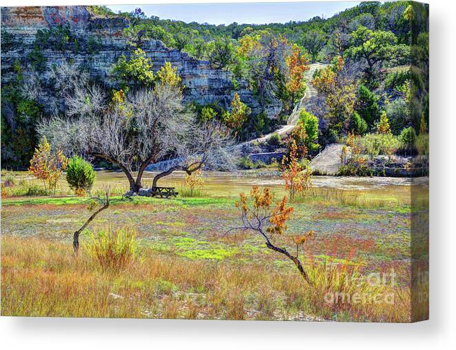 Fall In The Texas Hill Country Canvas Print featuring the photograph Fall in the Texas Hill Country by Savannah Gibbs