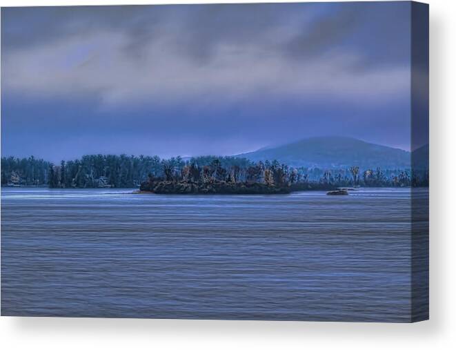 Weather Canvas Print featuring the photograph Fall Rainstorm Over Lake Wausau by Dale Kauzlaric