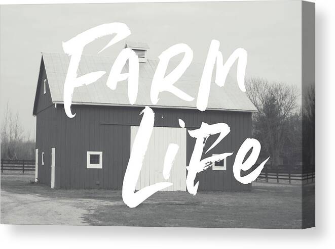 Barn Canvas Print featuring the mixed media Farm Life Barn- Art by Linda Woods by Linda Woods