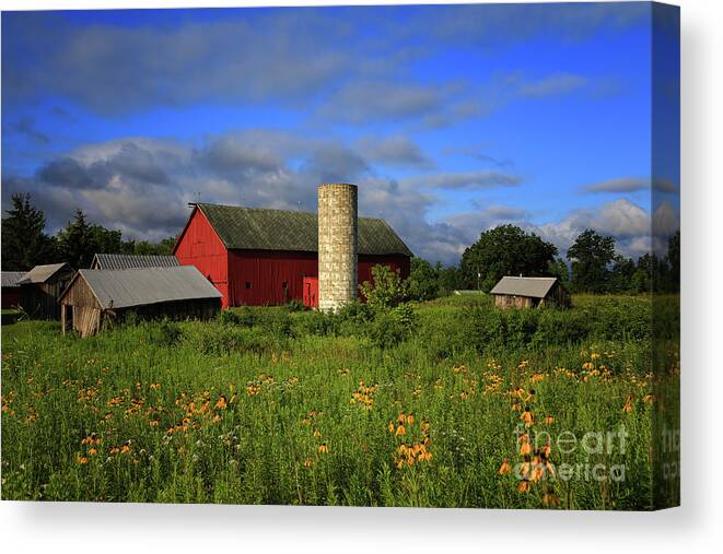 Farm Morning Canvas Print featuring the photograph Farm Morning by Rachel Cohen