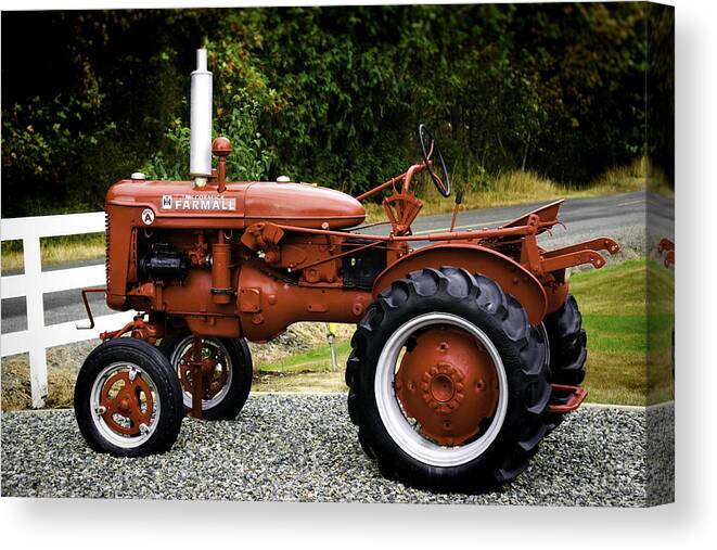 Farm Tractor Canvas Print featuring the photograph Farm Tractor by Wayne Enslow