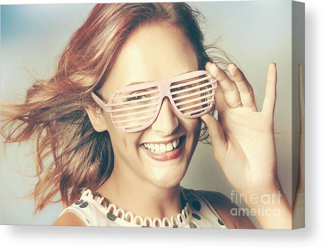 Glasses Canvas Print featuring the photograph Fashion eyewear pin-up by Jorgo Photography