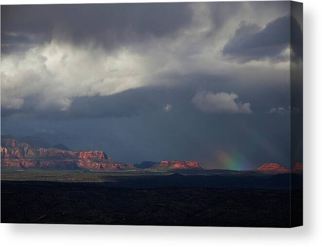 Sedona Canvas Print featuring the photograph Fat Ground Rainbow, Red Rocks Sedona by Ron Chilston