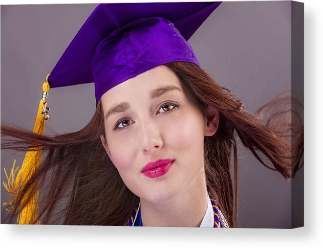 Academic Canvas Print featuring the photograph Female Graduation by Peter Lakomy