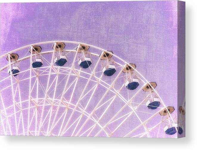 Atlantic Canvas Print featuring the photograph Wonder Wheel Series 1 Purple by Marianne Campolongo
