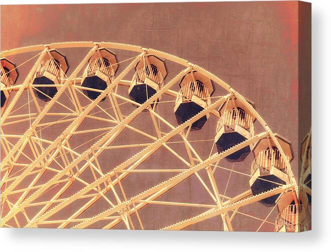 Jersey Canvas Print featuring the photograph Ferris Wheel Texture Series 2 Red by Marianne Campolongo