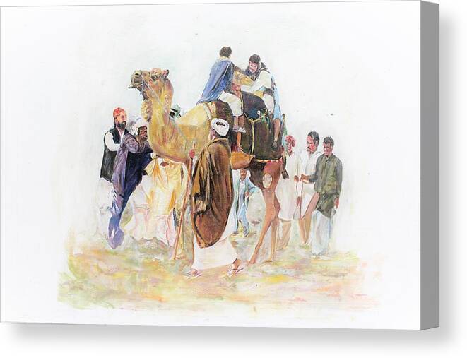 Festival Canvas Print featuring the painting Festivals enjoyment. by Khalid Saeed