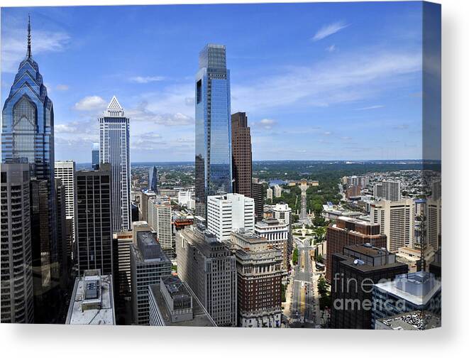 Financial District Canvas Print featuring the photograph Financial Distric by Andrew Dinh