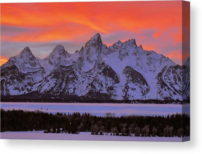 Sunset Canvas Print featuring the photograph Fire and Ice by Stephen Vecchiotti