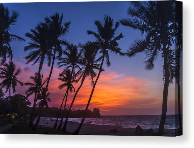 Beach Canvas Print featuring the photograph Fire in the Sky by Alex Lapidus